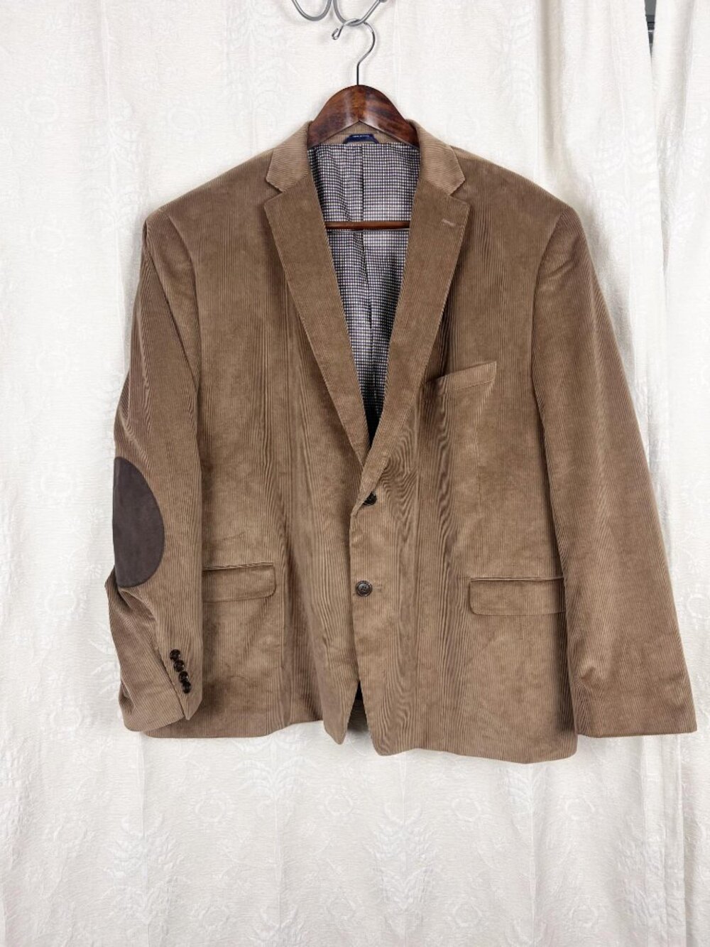 Corduroy sport coat w/ elbow patches brown cotton academia professor ivy league